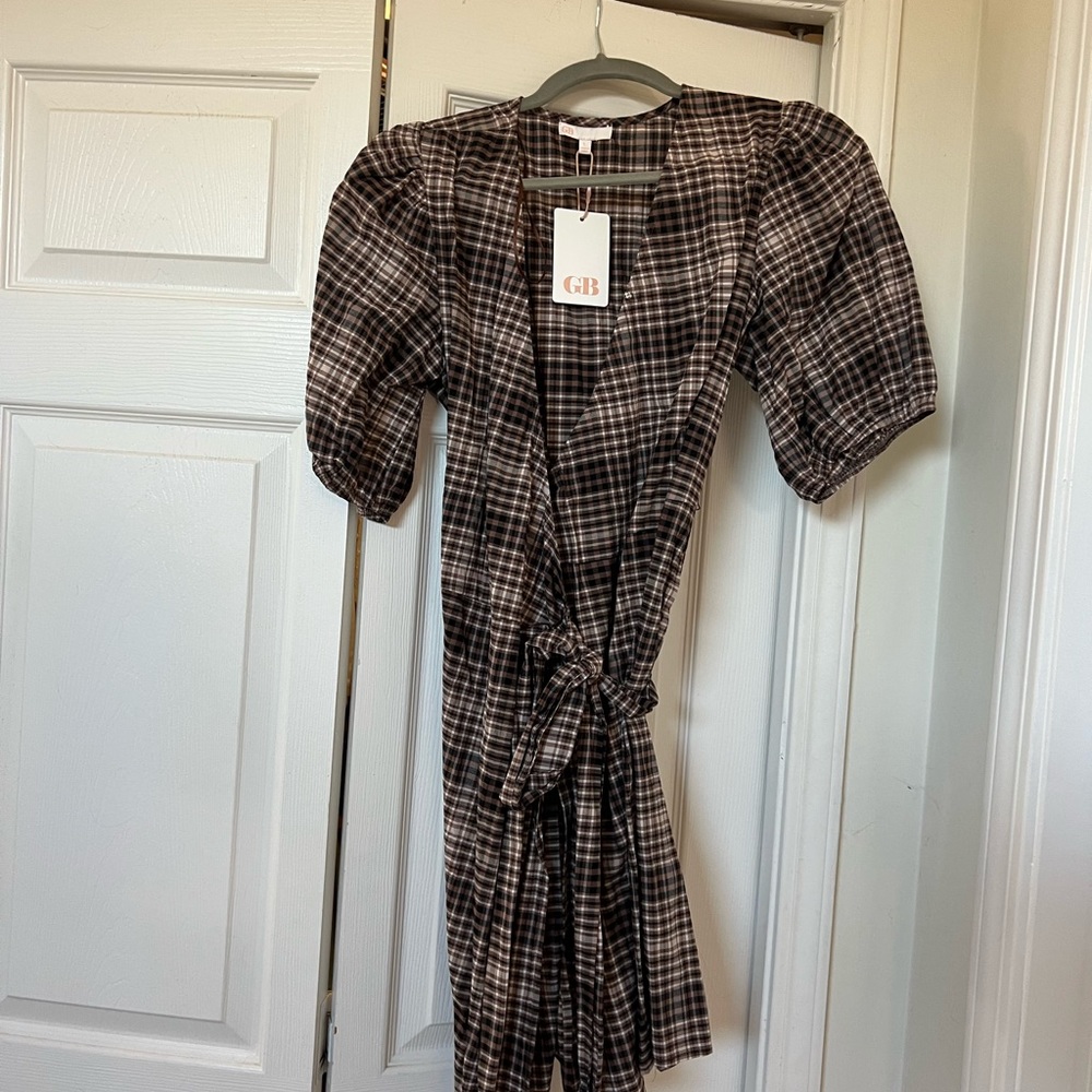 GB Gianni Bini plaid wrap dress size large